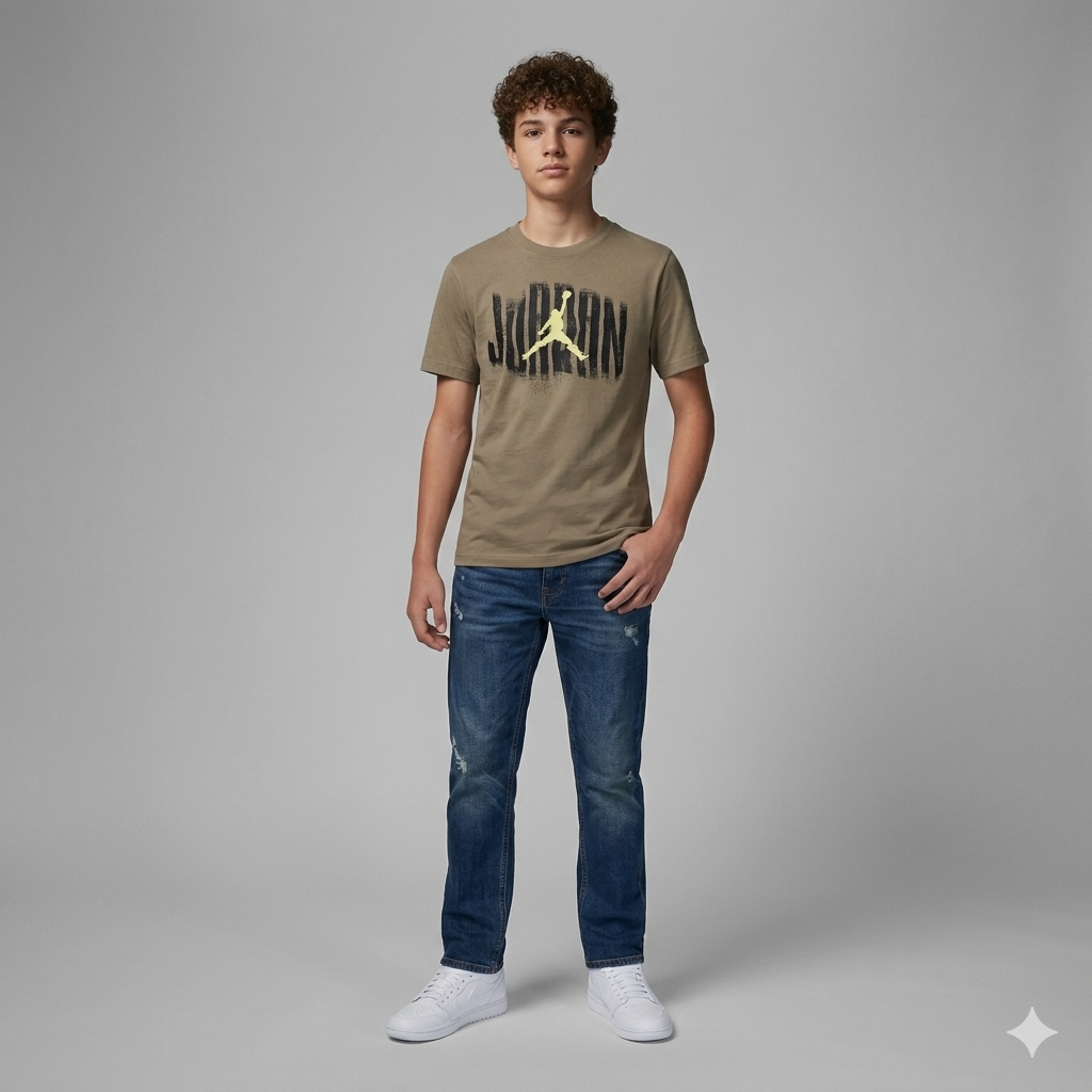 Jordan JDB JORDAN DISTRESSED SS TEE 128-132 CM