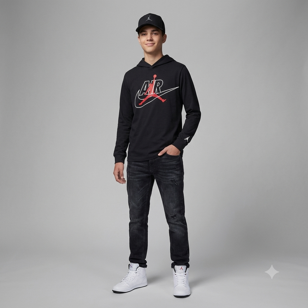 Jordan  mj jumpman air hooded ls xl