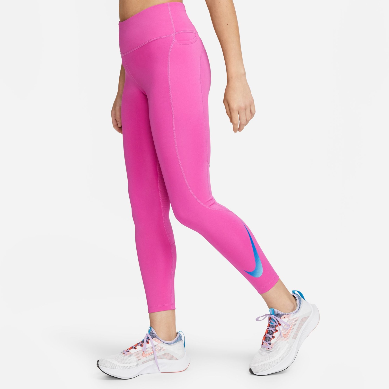 Levně Nike Fast-Women's Mid-Rise 7/8 Running Leggings with Pockets L