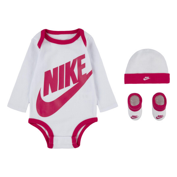 Levně Nike futura logo ls hat / bodysuit / bootie 3pc 0-6m