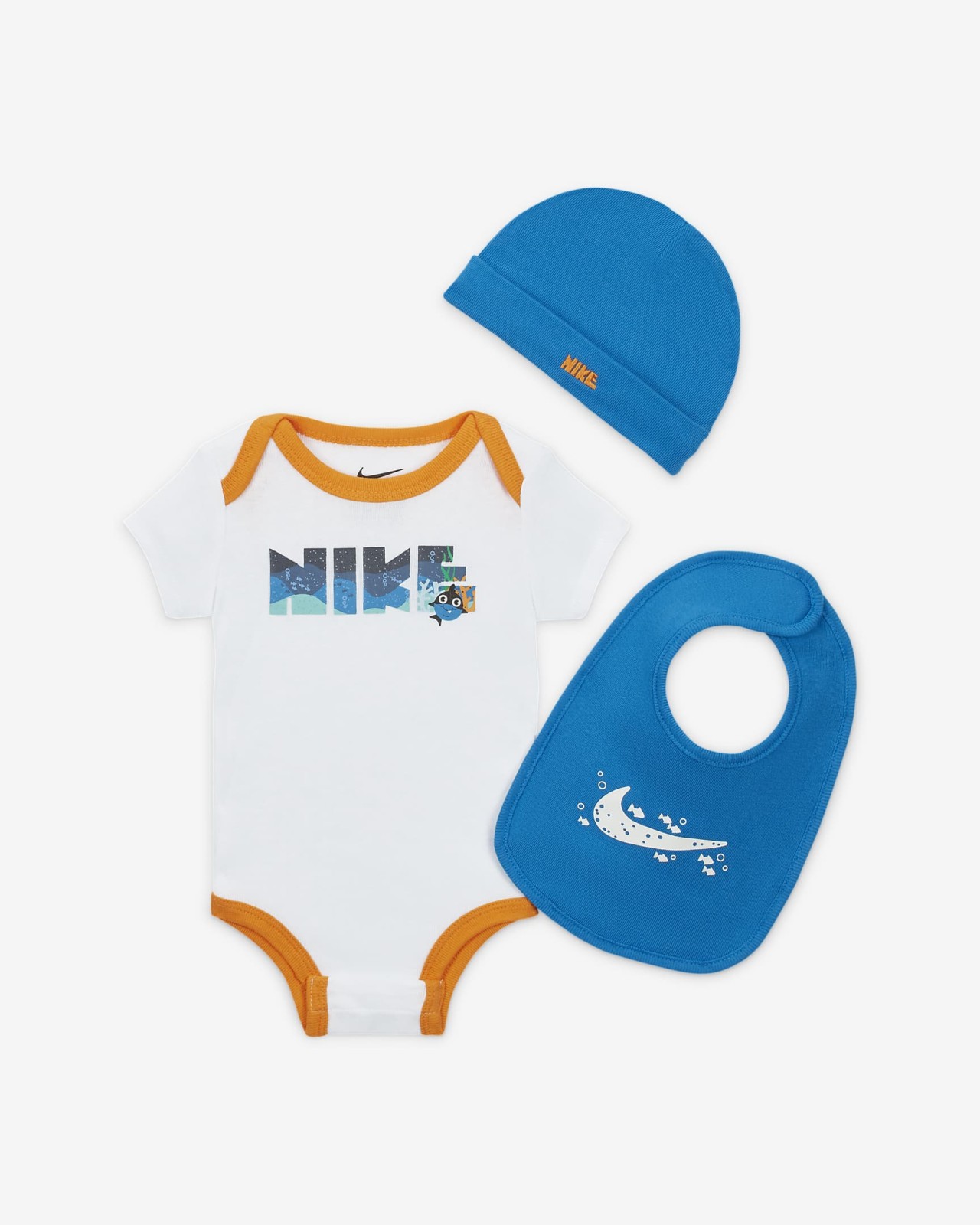 Levně Nike ksa coral reef hat, bodysuit & bib 3-piece set 6-12m