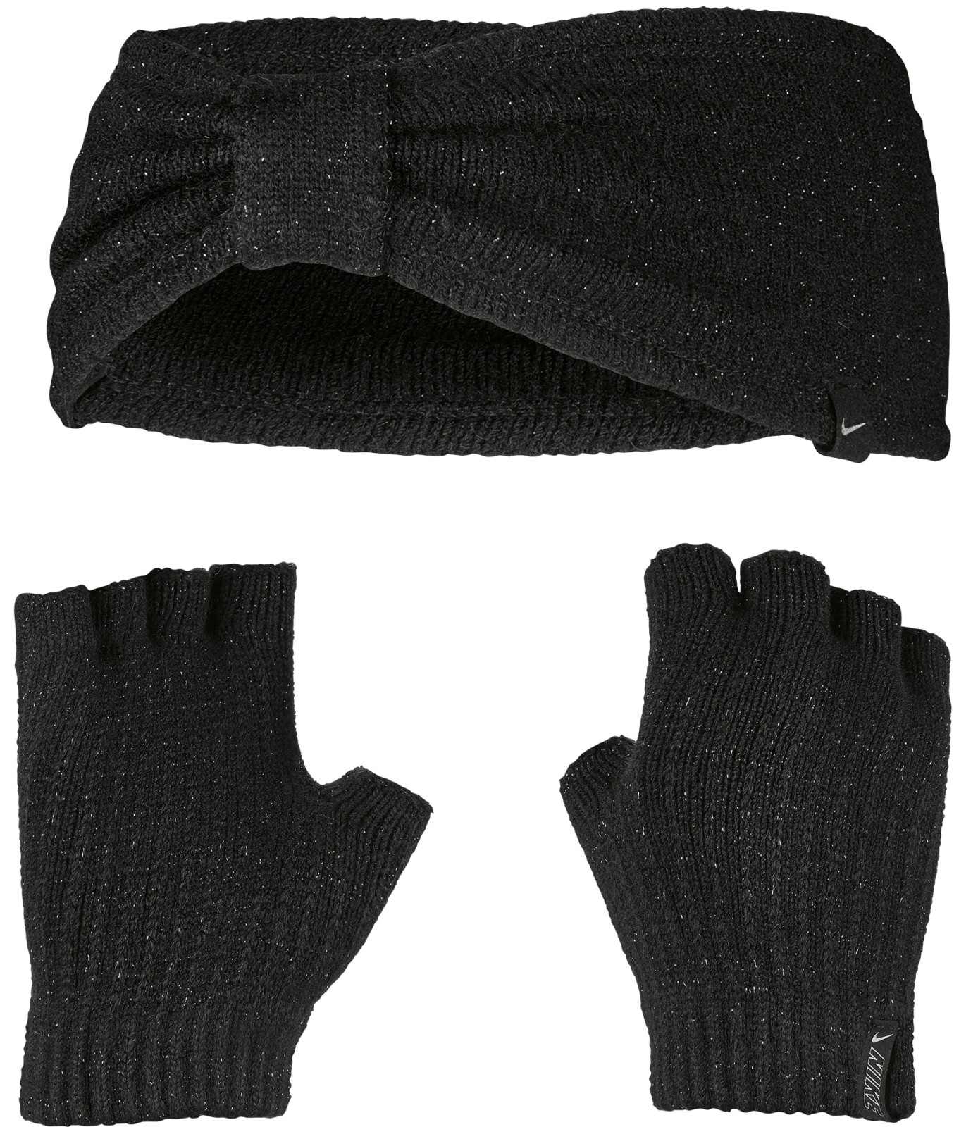 Levně Nike metallic headband and glove set ns