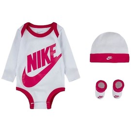Nike futura logo ls hat / bodysuit / bootie 3pc | MN0134-A9P | Bílá | 6-12M