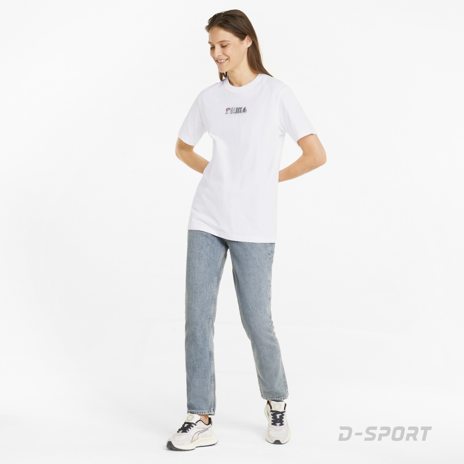 Downtown Relaxed Graphic Tee Puma White