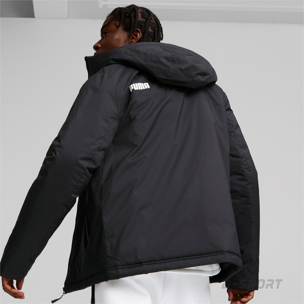 Colourblock Hooded Padded Jacket