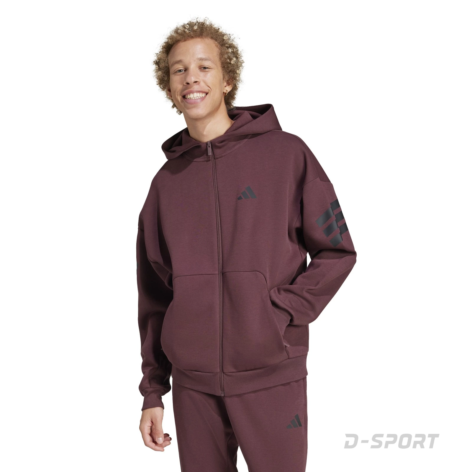 adidas Future Icons 3-Stripes Full-Zip Hoodie | D-Sport
