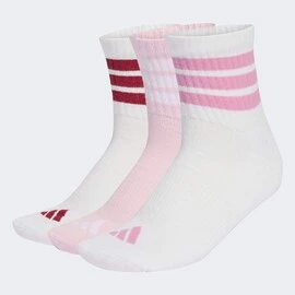 adidas 3 Stripes CUSHIONED SPORTSWEAR MID CUT SOCKS 3 PAIR PACK